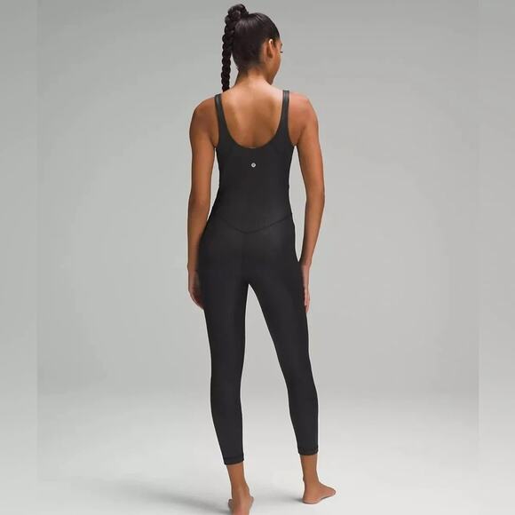 Lululemon Pants - Lululemon Align Ribbed Bodysuit Size 4 25" Shine Black Metallic